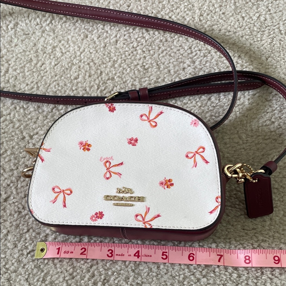 Coach White and Pink Bow Floral Bag